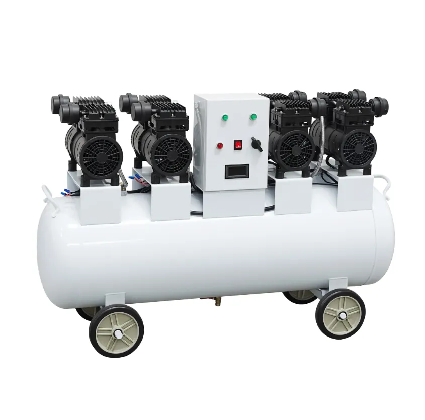 JR 750*4-110L 3KW 8Bar Silent Oil-Free Air Compressor 110L Large Capacity Industrial Air Compressor